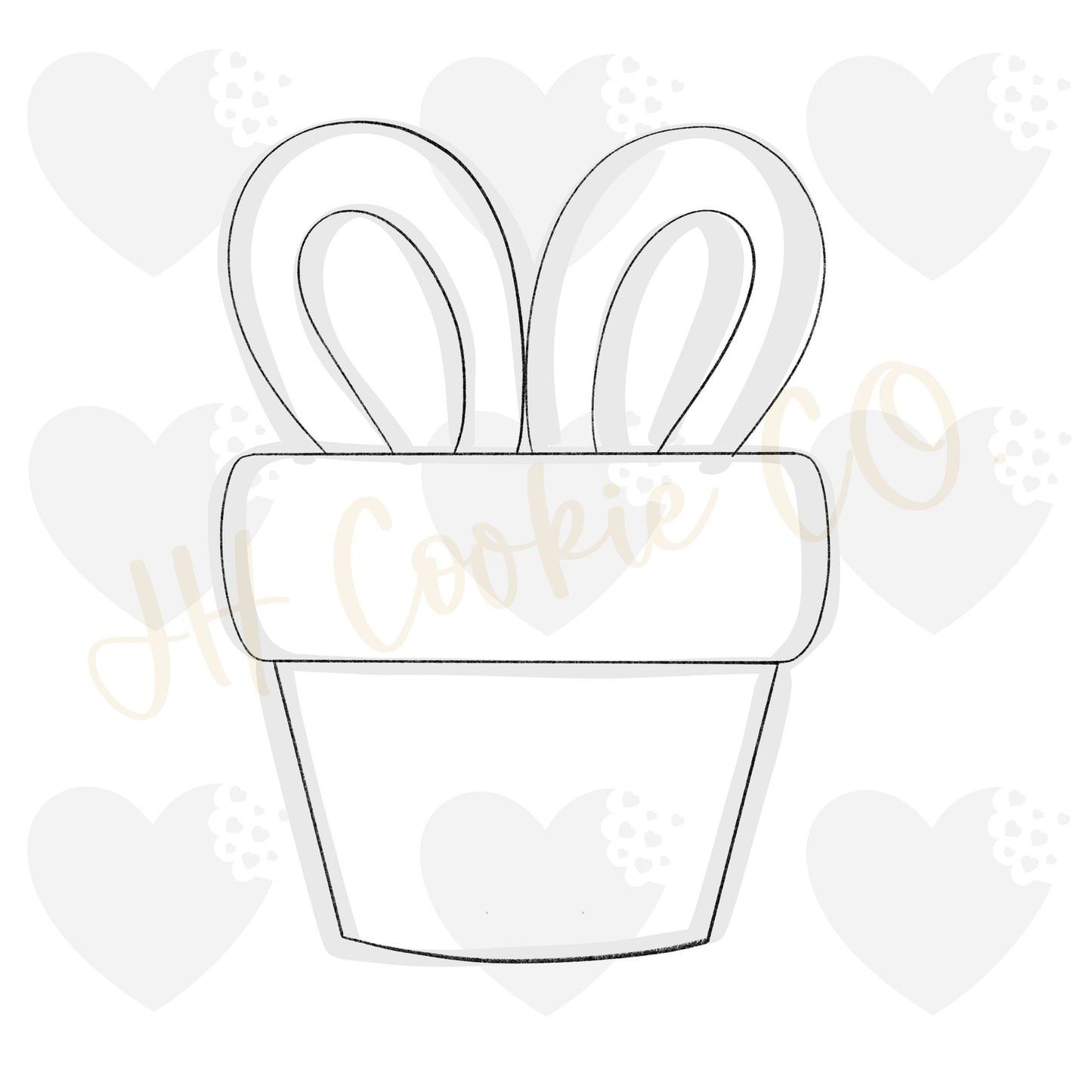 Bunny Ears Terracotta Pot - Cookie Cutter