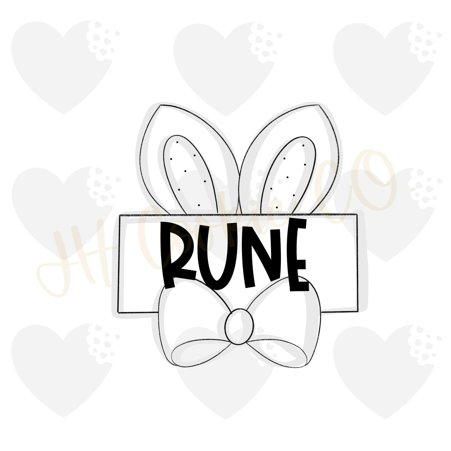 Bunny Bow Tie Plaque  - Cookie Cutter