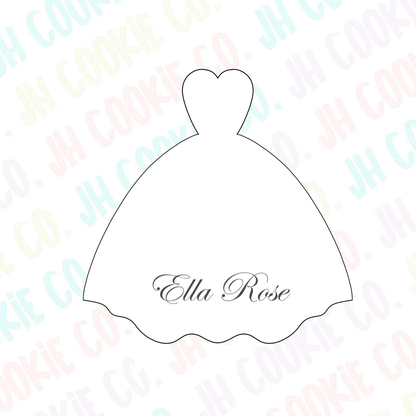 Ella Rose Wedding  Dress Cookie Cutter