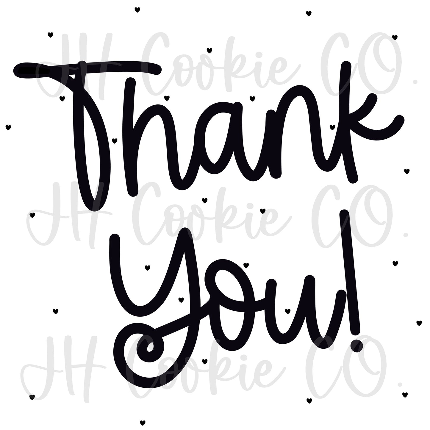 Thank You Black and White [packs of 25] - Square Tags