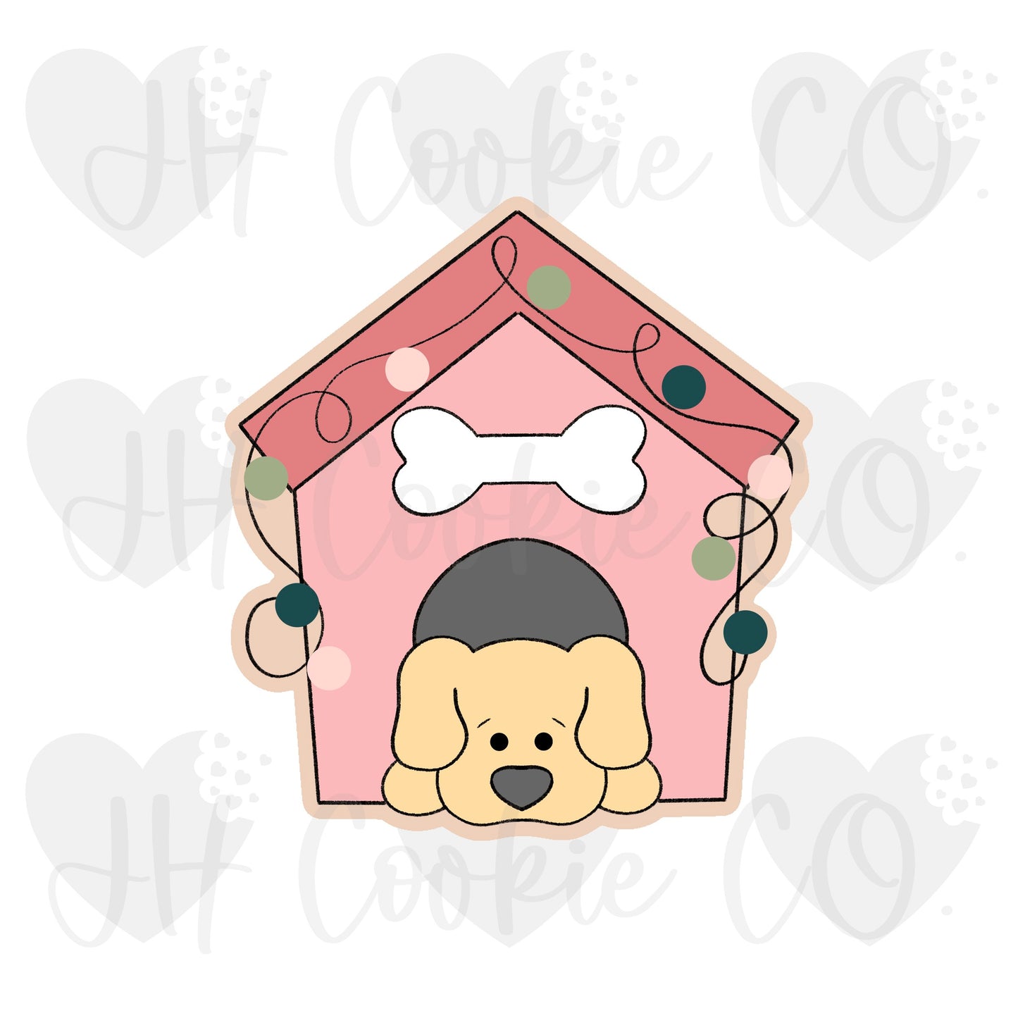 Festive Dog House - Cookie Cutter