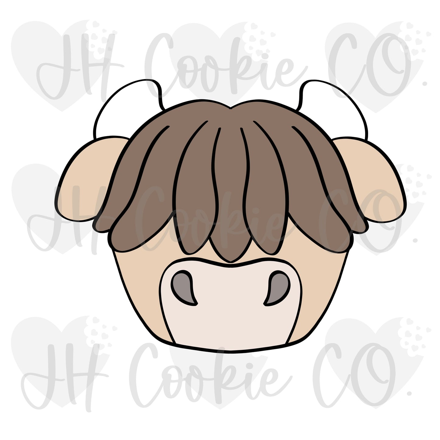 Highland Cow Face - Cookie Cutter