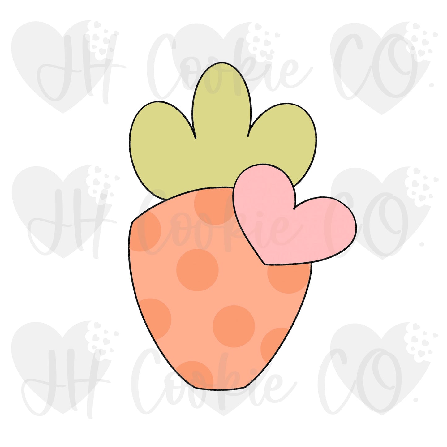 Carrot W/Heart - Cookie Cutter