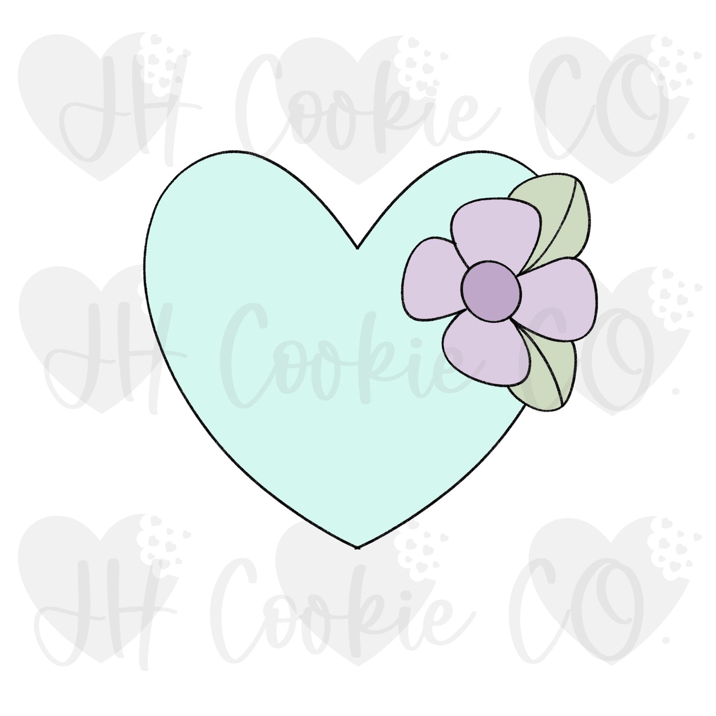 Flower Heart 22 - Cookie Cutter