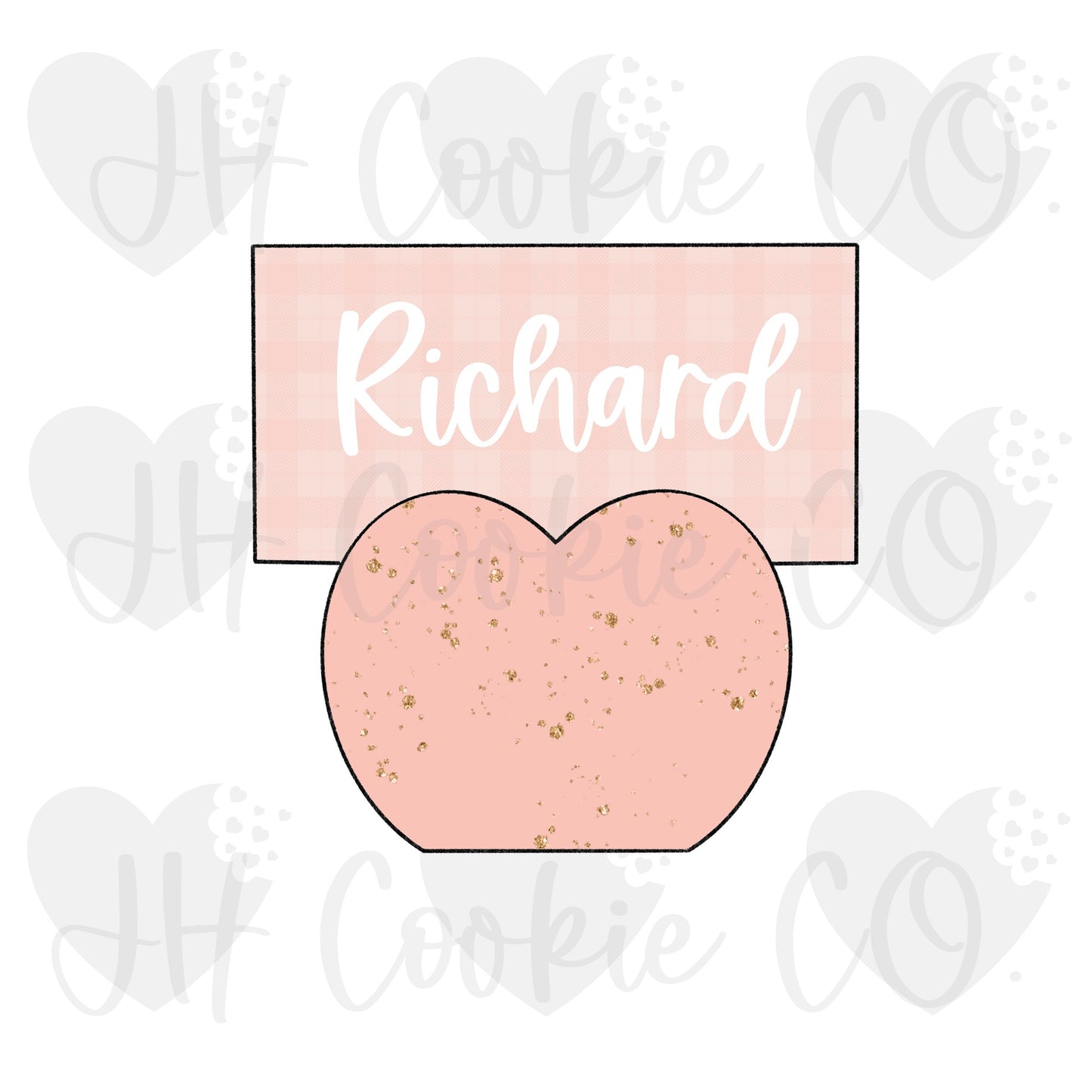 Heart Name Place Card - Cookie Cutter