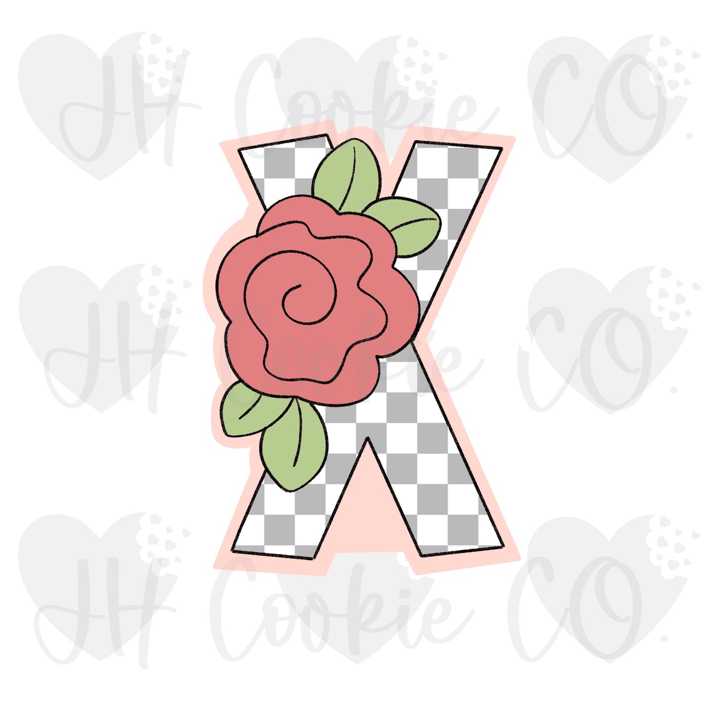 Floral X #1 Stick  [XOXO] -  Cookie Cutter