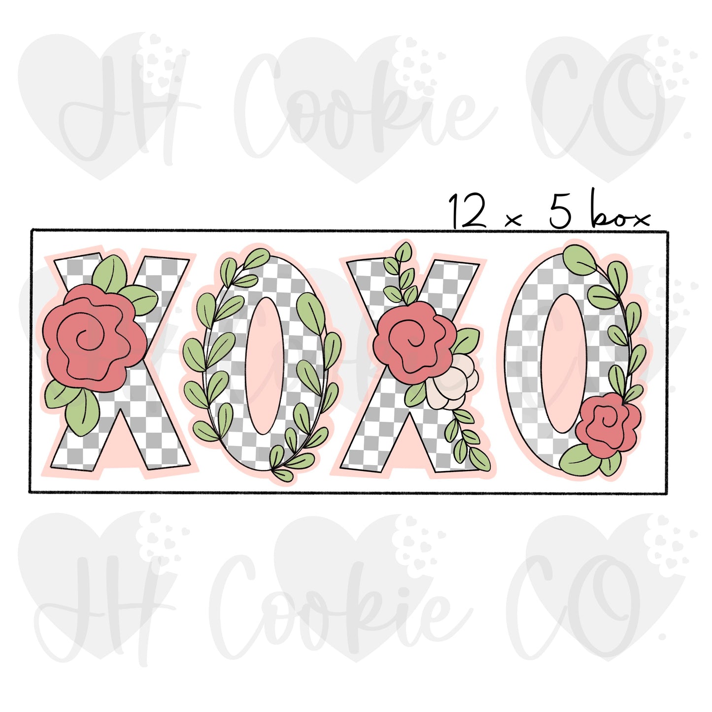 Floral XOXO Stick Set  -  Cookie Cutter